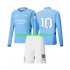 Camisola Manchester City Jack Grealish 10 Criança Equipamento Primeiro 2024-2025 Manga Comprida